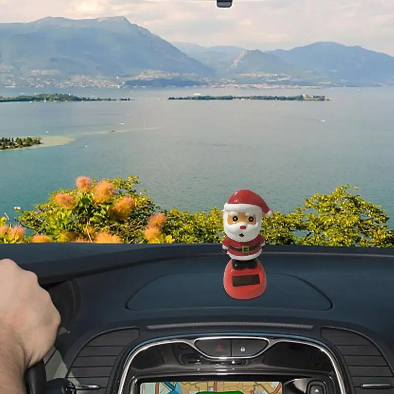 Jucării de dans cu energie solară de Crăciun Jucării solare de Crăciun Ornamente de dans Mașină drăguță care scutură capul păpușă Elan Moș Crăciun Om de zăpadă Pinguin