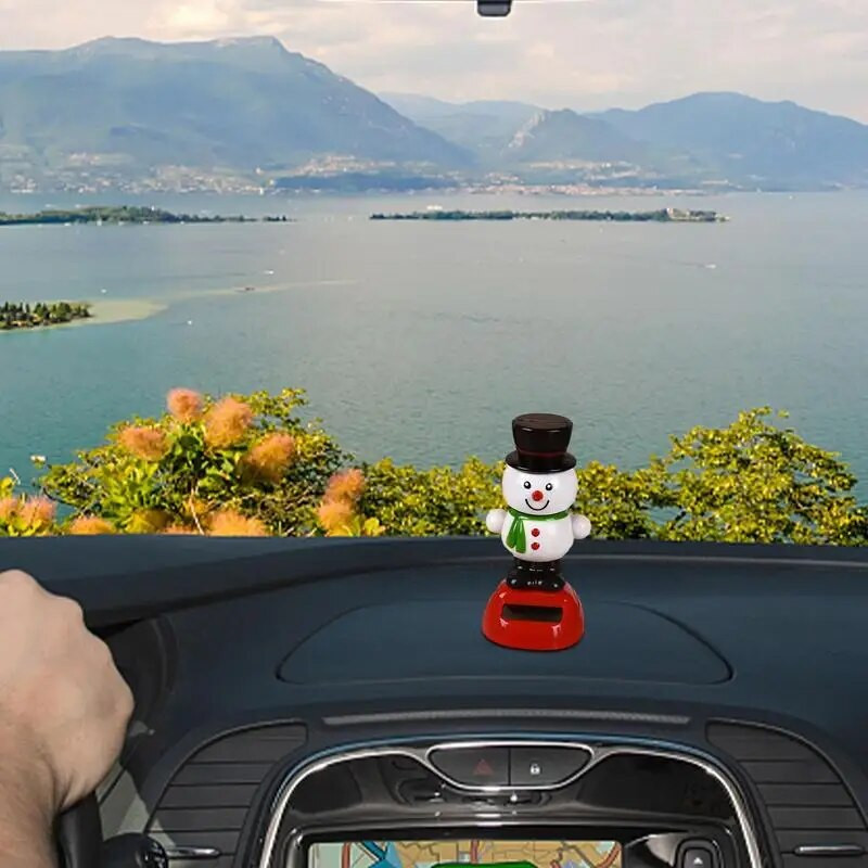 Jucării de dans cu energie solară de Crăciun Jucării solare de Crăciun Ornamente de dans Mașină drăguță care scutură capul păpușă Elan Moș Crăciun Om de zăpadă Pinguin