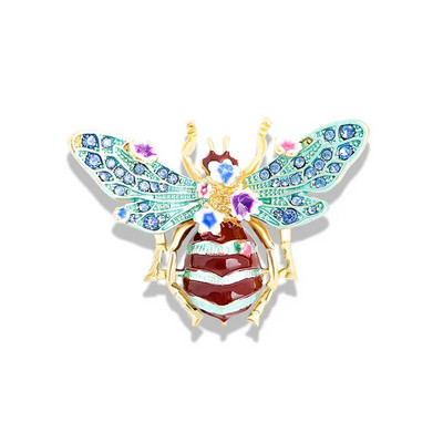 Vintage emailiga mesilaste prossid naistele meeste kivist putukad kimalaste lilledega pross vabaaja peoks Mesilaste ehted kingitused