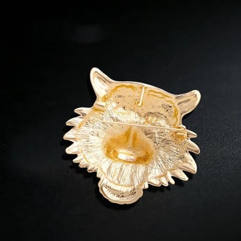 Χρυσό χρώμα Rhinestone Tiger Head Καρφίτσες για γυναίκες Ανδρικά Crystal Fierce Animal Party Καρφίτσα Καρφίτσα Δώρα Unisex Κοσμήματα