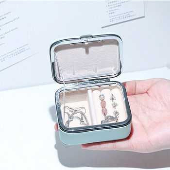 Кутия за органайзер за бижута от PU кожа за пътуване Преносими обеци Колие Поставка за пръстени Органайзер за съхранение Мини калъф за подаръци