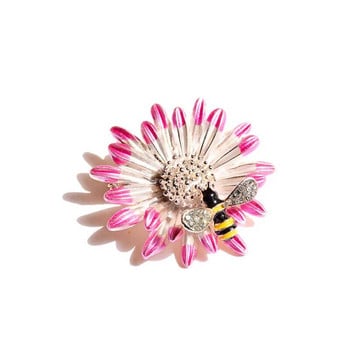 Καρφίτσες Rhinestone Bee And Daisy για γυναίκες Lady Honeybee Collecting Honey Enamel Party Casual Flower Δώρα καρφίτσα καρφίτσας Κοσμήματα