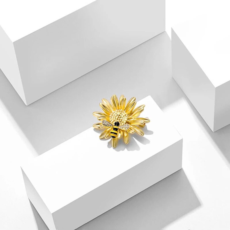 Rhinestone bišu un margrietiņu saktas sievietēm Dāmu medus bišu vākšana medus emaljas ballīte Ikdienas ziedu piespraudes piespraudes Dāvanas Rotaslietas