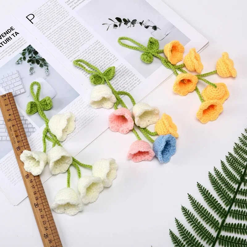 Autosalongi rippuvad tarvikud Armsad autotarvikud Bellflower Käsitsi kootud autoripats Tahavaatepeegli tarvikud Rippuvad