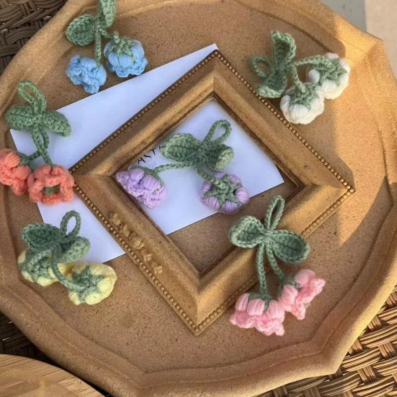 Heegeldatud lilled kootud lilled ripatsid auto rippuvad kaunistused käsitsi kootud kotid võlusid isetehtud käsitsi valmistatud võtmeripatsid Dekoor