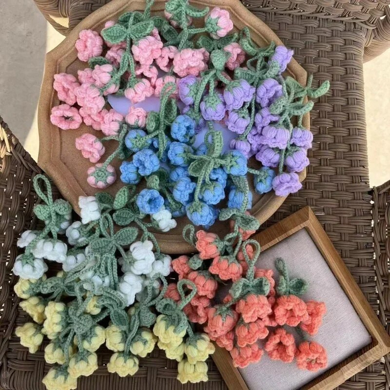 Heegeldatud lilled kootud lilled ripatsid auto rippuvad kaunistused käsitsi kootud kotid võlusid isetehtud käsitsi valmistatud võtmeripatsid Dekoor