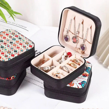 Τετράγωνο Box Organizer Jewelry for Travel Φορητό δαχτυλίδι κολιέ σκουλαρίκια Αποθήκευση δώρου PVC Display Packaging Jewelry Box Jeweler