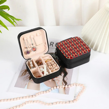 Τετράγωνο Box Organizer Jewelry for Travel Φορητό δαχτυλίδι κολιέ σκουλαρίκια Αποθήκευση δώρου PVC Display Packaging Jewelry Box Jeweler