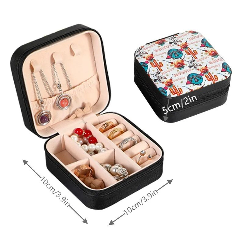 Ruudukujuliste ehete organiseerimiskarp reisimiseks Kaasaskantav sõrmus kaelakee kõrvarõngad kingituste hoiukoht PVC-ekraan pakend ehtekarbi juveliir