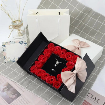 Λεπτό κουτί τριαντάφυλλο Eternal Life Μαγνητικό τετράγωνο διπλό πορτάκι Σχέδιο για την ημέρα του Αγίου Βαλεντίνου Συσκευασία βιτρίνας οργάνωσης