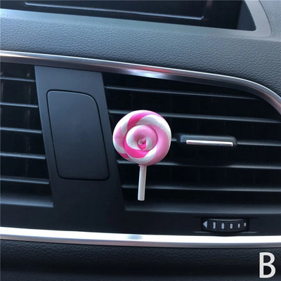 Rainbow Lollipop automobilių kvepalai oro gaiviklis derva plastikas spalvingas modeliavimas ledinukų modelis mielas automobilio aksesuaras salone moteris
