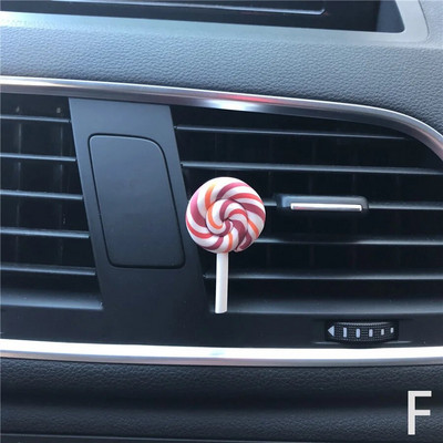 Rainbow Lollipop automobilių kvepalai oro gaiviklis derva plastikas spalvingas modeliavimas ledinukų modelis mielas automobilio aksesuaras salone moteris