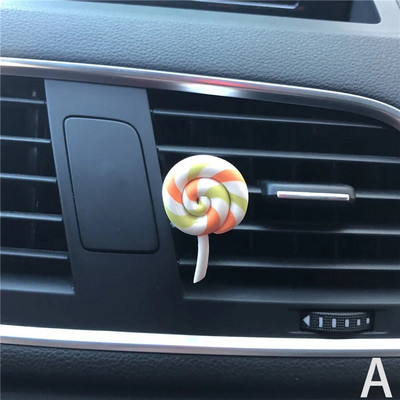 Rainbow Lollipop automobilių kvepalai oro gaiviklis derva plastikas spalvingas modeliavimas ledinukų modelis mielas automobilio aksesuaras salone moteris