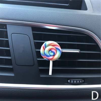 Rainbow Lollipop automobilių kvepalai oro gaiviklis derva plastikas spalvingas modeliavimas ledinukų modelis mielas automobilio aksesuaras salone moteris