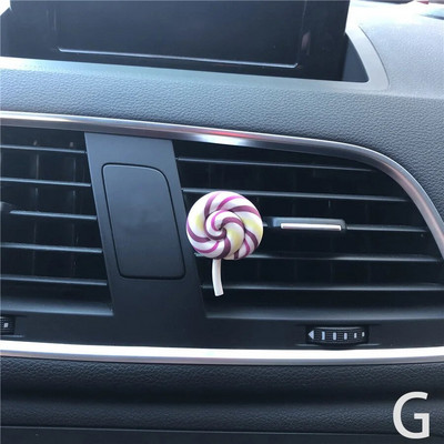 Rainbow Lollipop automobilių kvepalai oro gaiviklis derva plastikas spalvingas modeliavimas ledinukų modelis mielas automobilio aksesuaras salone moteris