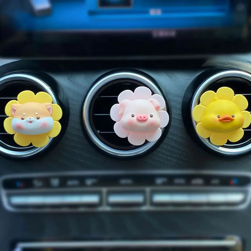 Vastupidav auto õhuvärskendaja, hõlpsasti paigaldatav aroomiteraapia klamber Loominguline loomakujuline auto õhu väljalaskeava kaunistus