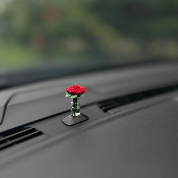 Χαριτωμένη διακόσμηση εσωτερικού αυτοκινήτου Μίνι τριαντάφυλλο Βάζο ηλίανθου Auto Κεντρική κονσόλα Διακόσμηση Διακοσμητικά για δώρα αυτοκινήτου Αξεσουάρ