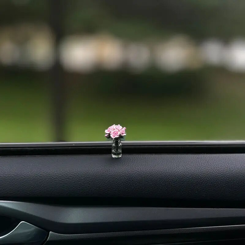 Armas auto sisekujundus Mini roos päevalillevaas auto keskkonsooli kaunistused autokingituste jaoks Aksessuaarid