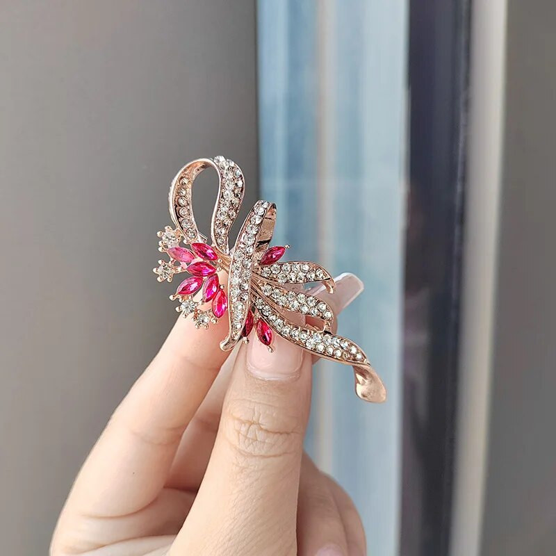 Elegantne rhinestone Bauhinia prossid sulamist kristallist lillega pross reväärinõel Korsage pulmaehted naistele lillekimp