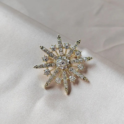 Broșă cu flori de modă pentru femei, frunze de ginkgo, perle pline cu strass, broșă, bijuterii, guler, bijuterii, cadou pentru fete