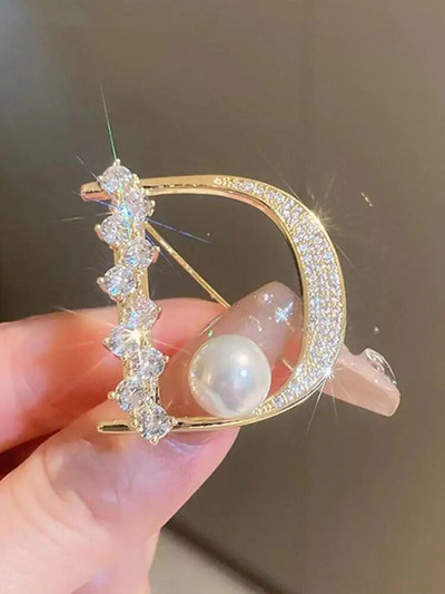 Broșă cu flori de modă pentru femei, frunze de ginkgo, perle pline cu strass, broșă, bijuterii, guler, bijuterii, cadou pentru fete