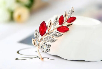 Korea ehted moe õrnade lehtedega kivist pross lillenõel Mitmekülgsed rõivamanused prossid naistele hulgimüük