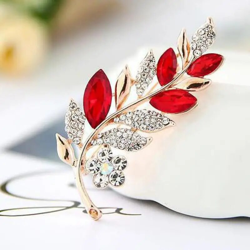 Korea ehted moe õrnade lehtedega kivist pross lillenõel Mitmekülgsed rõivamanused prossid naistele hulgimüük