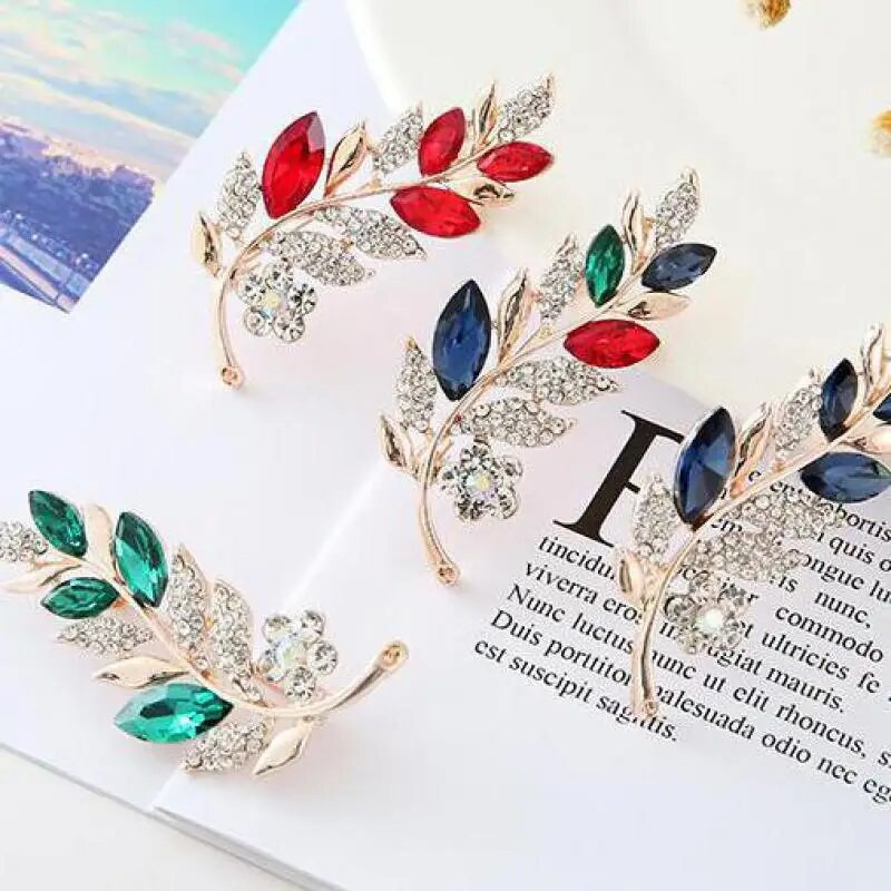 Korea ehted moe õrnade lehtedega kivist pross lillenõel Mitmekülgsed rõivamanused prossid naistele hulgimüük