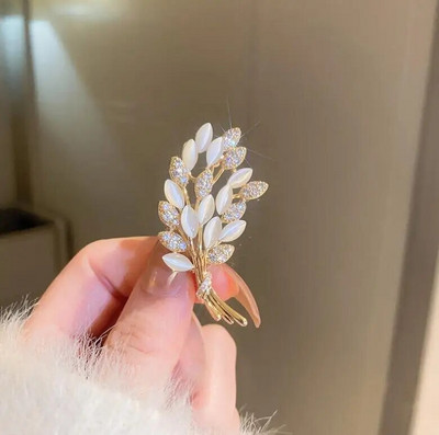 Fashion Plant Series Crystal Pross Pins Naisterõivaste Mantel Ehted Peoaksessuaarid