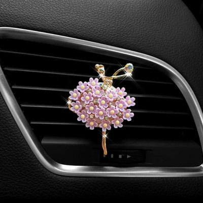 Automobilių aromato difuzoriaus kvapas, skirtas automobilių kvapiosioms oro gaivikliams, automobilių kvepalams, automobilių kvapams, ventiliacijos spaustukai Ballet Bling automobilių aksesuarai mergaitėms