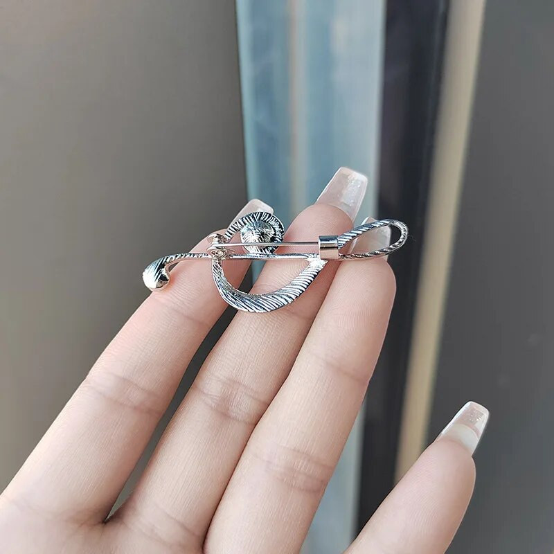 Απλή κρυστάλλινη μουσική νότα Μαργαριτάρι καρφίτσες για γυναίκες Σύμβολο μουσικής πολυτελείας Καρφίτσα καρφίτσα Μόδα συναυλία Κοσμήματα Μουσικός Καρφίτσες πέτο