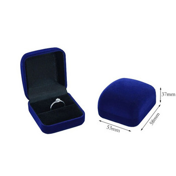 Опаковъчна кутия за пръстени на едро Черно кадифе Дисплей за съхранение на бижута Сгъваем калъф за брачен пръстен Организатор за подаръци за Свети Валентин