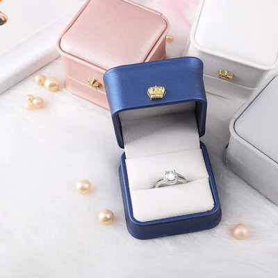 Μόδα κοσμήματα Organizer δαχτυλίδι θήκη σκουλαρίκια Δώρο Κουτί αποθήκευσης Pu Δερμάτινο κουτί προβολής συσκευασίας για αρραβώνα γάμου Χονδρική