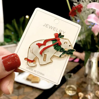 Kalėdų emaliuota sagė Sniego senelis Kalėdų Senelio medžio vainikas Metaliniai smeigtukai Madingi papuošalai Dovana moterims Linksmų Kalėdų dekoro dovanos