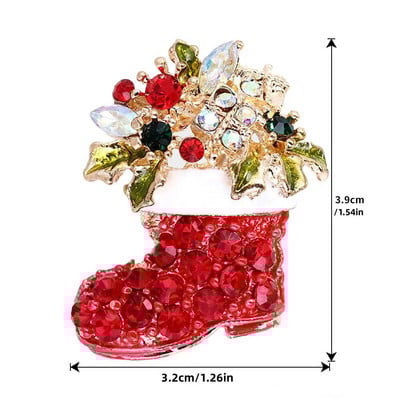 Χριστουγεννιάτικη καρφίτσα από σμάλτο, χριστουγεννιάτικες μπότες, στεφάνι, μεταλλική καρφίτσα, κοσμήματα μόδας δώρο για γυναίκες και άνδρες, χριστουγεννιάτικα δώρα διακόσμησης.