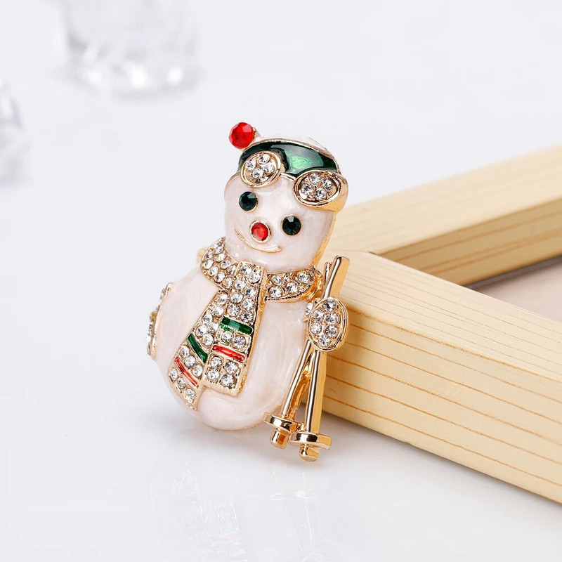 Υπέροχες καρφίτσες από σμάλτο χιονάνθρωπος Γυναικείες καρφίτσες με στρας Χριστουγεννιάτικες καρφίτσες Πρωτοχρονιάς Δώρα