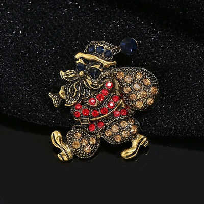 Uusaasta jõulusõlg naistele Mood Lumememm Jõuluvana Hirv Kelluküts Rhinestone Märk Reväär Emailnõelad Armsad Ehted