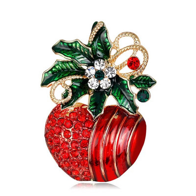 Uusaasta jõulusõlg naistele Mood Lumememm Jõuluvana Hirv Kelluküts Rhinestone Märk Reväär Emailnõelad Armsad Ehted