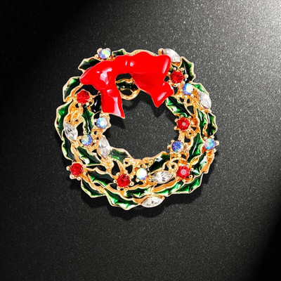 Uusaasta jõulusõlg naistele Mood Lumememm Jõuluvana Hirv Kelluküts Rhinestone Märk Reväär Emailnõelad Armsad Ehted