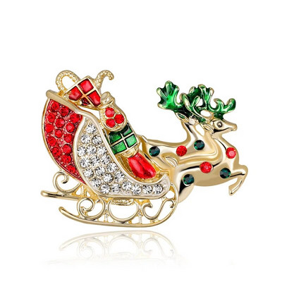 Uusaasta jõulusõlg naistele Mood Lumememm Jõuluvana Hirv Kelluküts Rhinestone Märk Reväär Emailnõelad Armsad Ehted