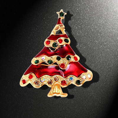 Uusaasta jõulusõlg naistele Mood Lumememm Jõuluvana Hirv Kelluküts Rhinestone Märk Reväär Emailnõelad Armsad Ehted