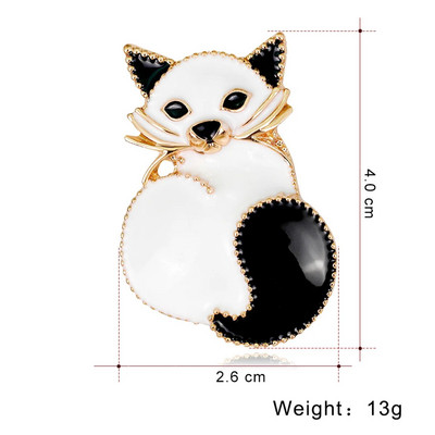 Armsad multifilmi kroonkassi prossid naistele Elegantsed kivist emailiga loomad kassipoegade reväärinõelad vabaaja peoks, korsaažist ehteid kingitusi