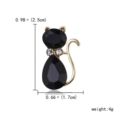 Armsad multifilmi kroonkassi prossid naistele Elegantsed kivist emailiga loomad kassipoegade reväärinõelad vabaaja peoks, korsaažist ehteid kingitusi