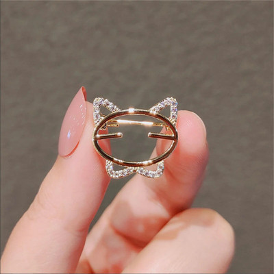 Armsad multifilmi kroonkassi prossid naistele Elegantsed kivist emailiga loomad kassipoegade reväärinõelad vabaaja peoks, korsaažist ehteid kingitusi