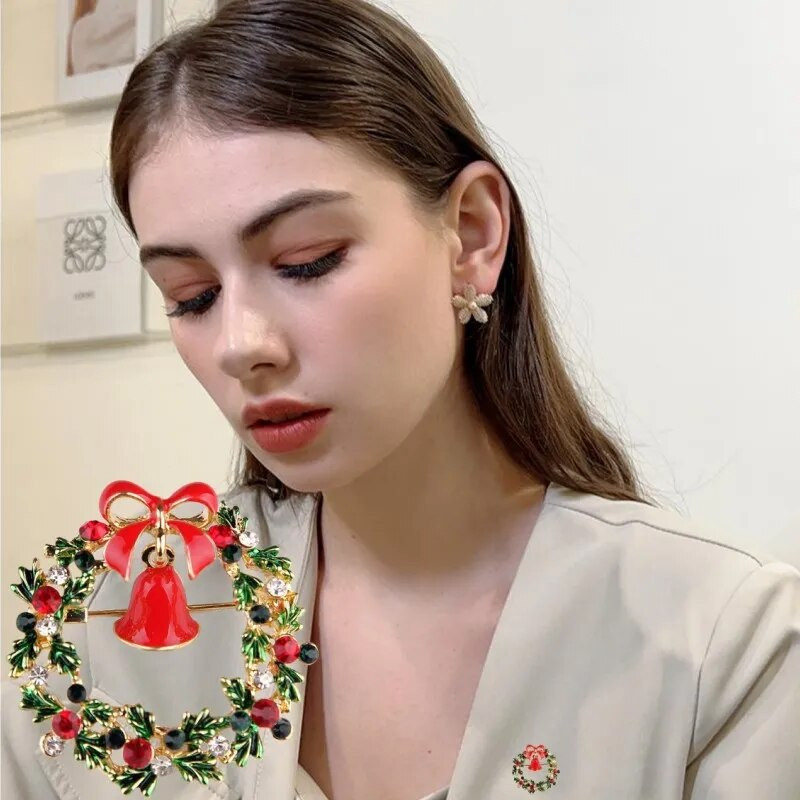 1tk jõuluprossi nööpnõelad naistele, mitmevärvilised kivist jõuluehted, kingitus tüdrukutele jõulukaunistused