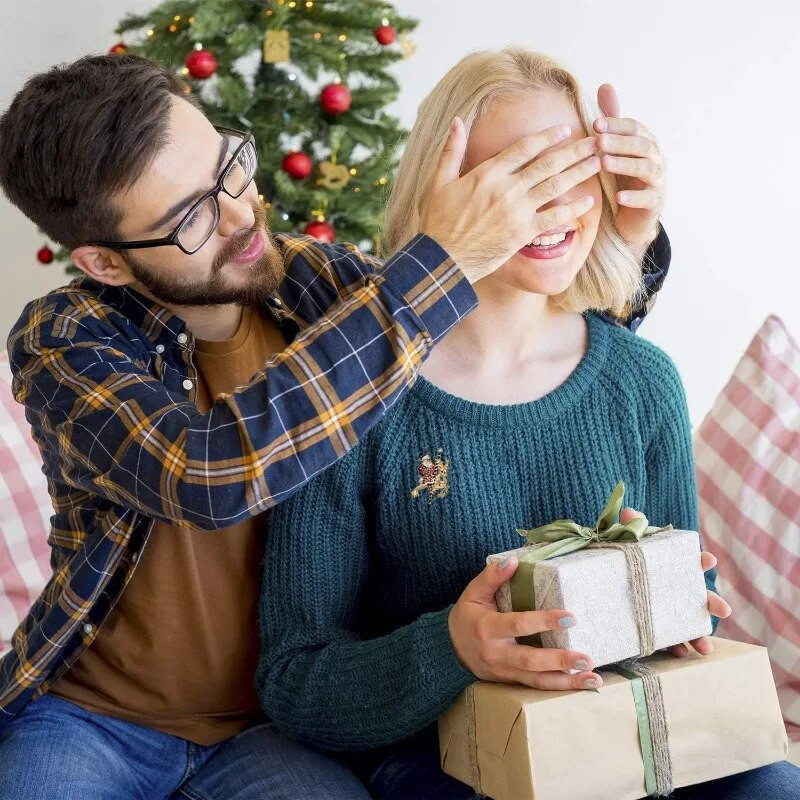 1tk jõuluprossi nööpnõelad naistele, mitmevärvilised kivist jõuluehted, kingitus tüdrukutele jõulukaunistused