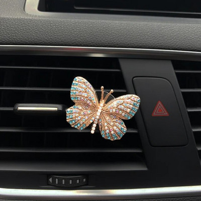 Rhinestone Butterfly autoparfüüm teemant värviline liblikas auto õhuvärskendaja parfüümiklamber Autodekoratsiooni tarvikud interjöör
