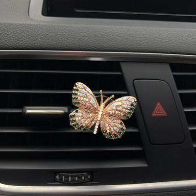 Rhinestone Butterfly autoparfüüm teemant värviline liblikas auto õhuvärskendaja parfüümiklamber Autodekoratsiooni tarvikud interjöör