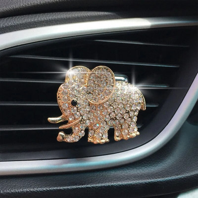 Bling Elephant Auto Smaržas Clip Auto Aroma Vent Clip Auto Smaržas Gaisa atsvaidzinātājs Automašīnas Ornaments Dimanta Zilonis Auto Interjera Dekors