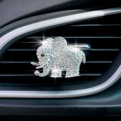 Bling Elephant Auto Smaržas Clip Auto Aroma Vent Clip Auto Smaržas Gaisa atsvaidzinātājs Automašīnas Ornaments Dimanta Zilonis Auto Interjera Dekors